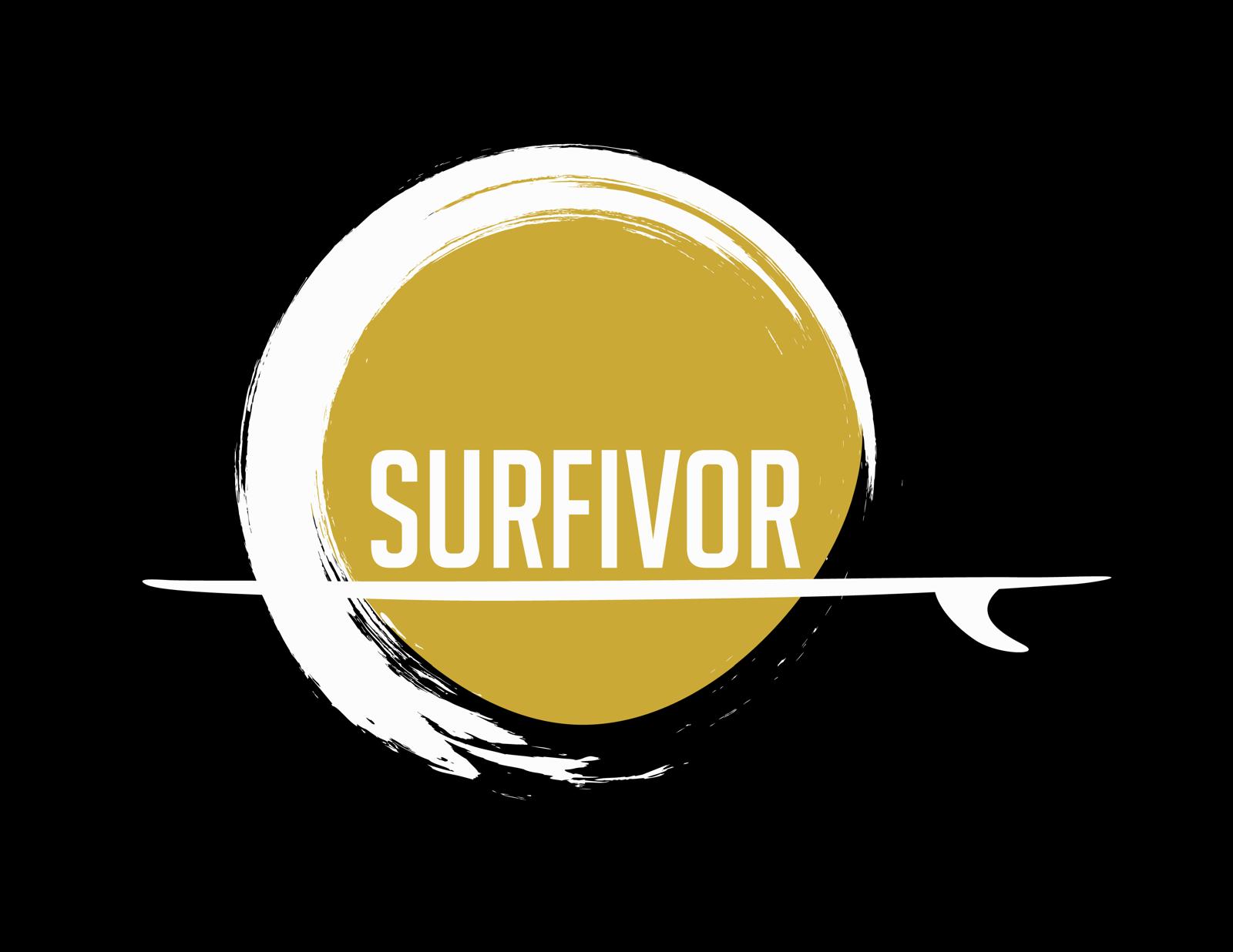 Surfivor logo black - white wave Surfivor Logo
